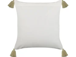 Fashion Beliani Koristetyyny Puuvilla Valkoinen/Vihrea 45 X 45 Cm Syringa