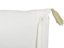 Fashion Beliani Koristetyyny Puuvilla Valkoinen/Vihrea 45 X 45 Cm Syringa