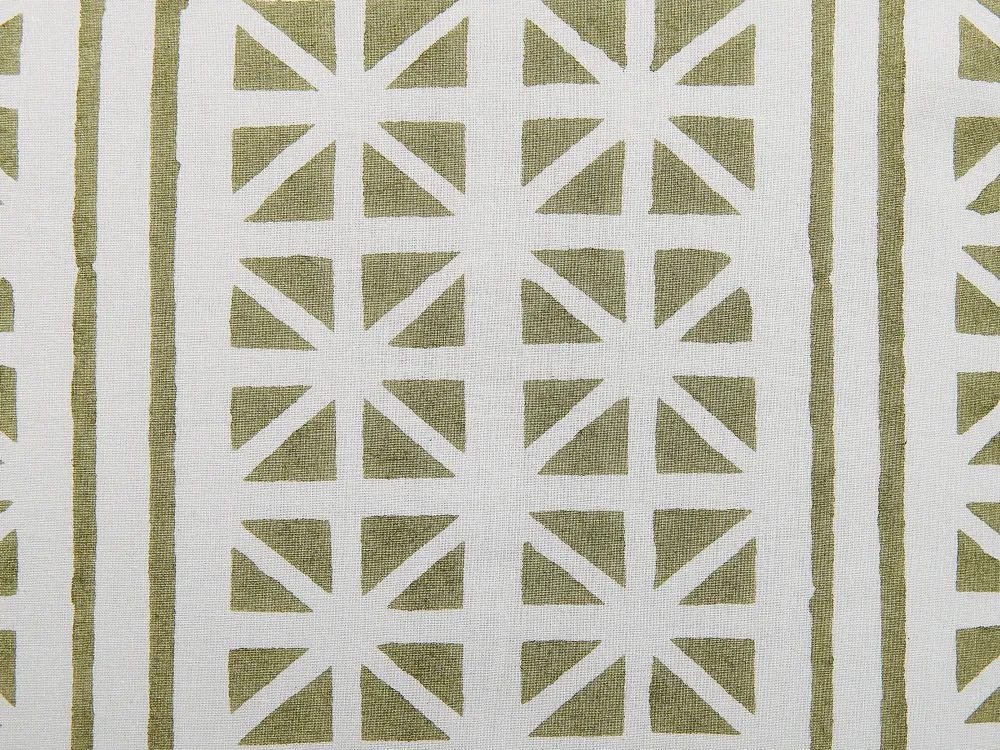 Fashion Beliani Koristetyyny Puuvilla Valkoinen/Vihrea 45 X 45 Cm Syringa