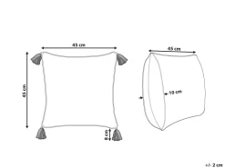 Fashion Beliani Koristetyyny Puuvilla Valkoinen/Vihrea 45 X 45 Cm Syringa