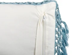 Tekstiilit<Beliani Koristetyyny Puuvilla Valkoinen/Sininen 45 X 45 Cm Pallida