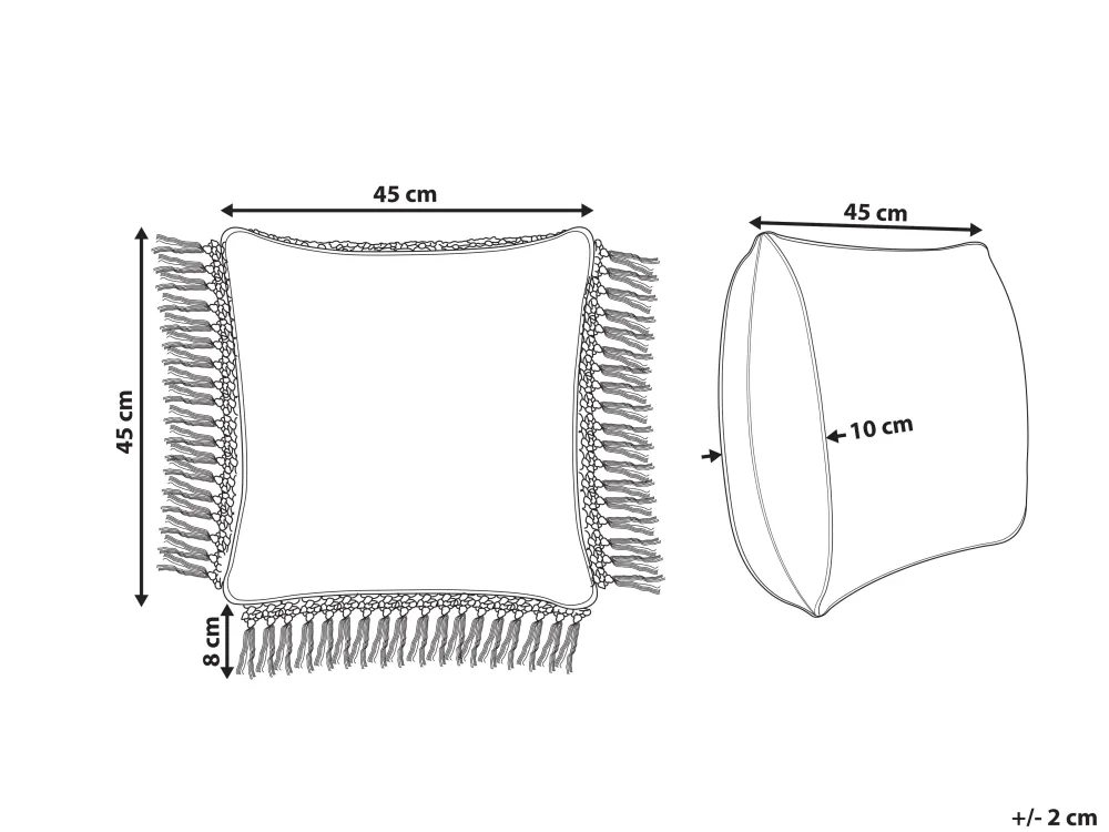 Tekstiilit<Beliani Koristetyyny Puuvilla Valkoinen/Sininen 45 X 45 Cm Pallida