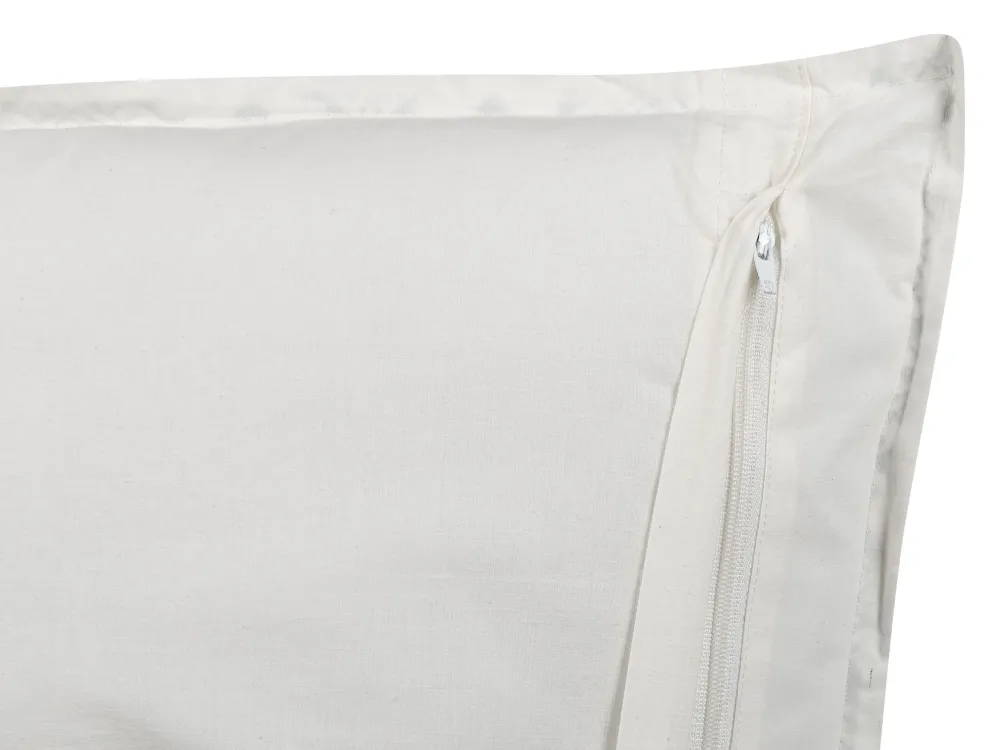 Tekstiilit<Beliani Koristetyyny Puuvilla Valkoinen/Sininen 45 X 45 Cm Cordata