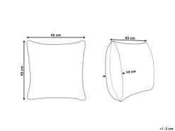 Tekstiilit<Beliani Koristetyyny Puuvilla Valkoinen/Sininen 45 X 45 Cm Cordata