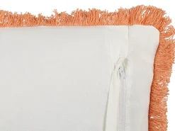 Tekstiilit<Beliani Koristetyyny Puuvilla Valkoinen/Oranssi 45 X 45 Cm Sativus