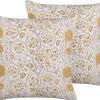 Tekstiilit<Beliani Koristetyyny Puuvilla Valkoinen/Keltainen 45 X 45 Cm 2 Kpl Calathea