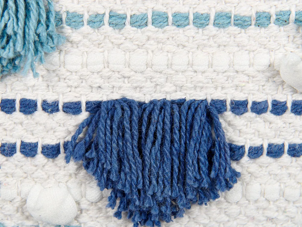 Tekstiilit<Beliani Koristetyyny Puuvilla Valkoinen/Sininen 45 X 45 Cm Datura