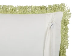 Shop Beliani Koristetyyny Puuvilla Vihrea/Valkoinen 45 X 45 Cm Filix