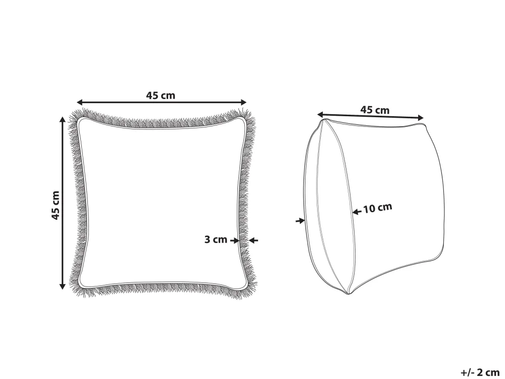 Shop Beliani Koristetyyny Puuvilla Vihrea/Valkoinen 45 X 45 Cm Filix