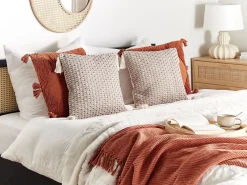 Discount Beliani Koristetyyny Ruskeanharmaa 42 X 42 Cm 2 Kpl Hakone