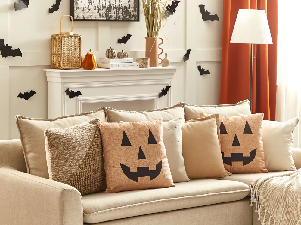 Tekstiilit<Beliani Koristetyyny Sametti Beige 45 X 45 Cm 2 Kpl Sebes