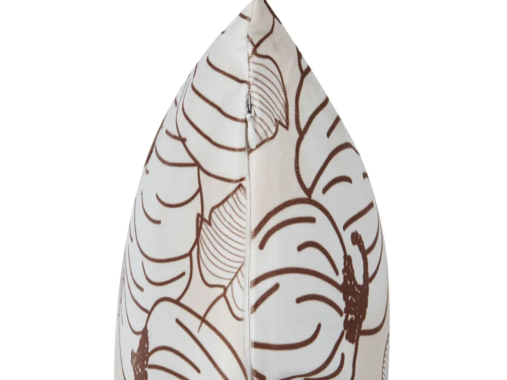 Tekstiilit<Beliani Koristetyyny Sametti Beige 45 X 45 Cm Gourd