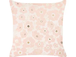 Tekstiilit<Beliani Koristetyyny Sametti Beige/Vaaleanpunainen 45 X 45 Cm 2 Kpl Triteleia