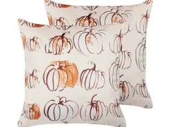 Tekstiilit<Beliani Koristetyyny Sametti Beige 45 X 45 Cm 2 Kpl Cucurbita