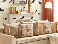 Tekstiilit<Beliani Koristetyyny Sametti Beige 45 X 45 Cm 2 Kpl Cucurbita