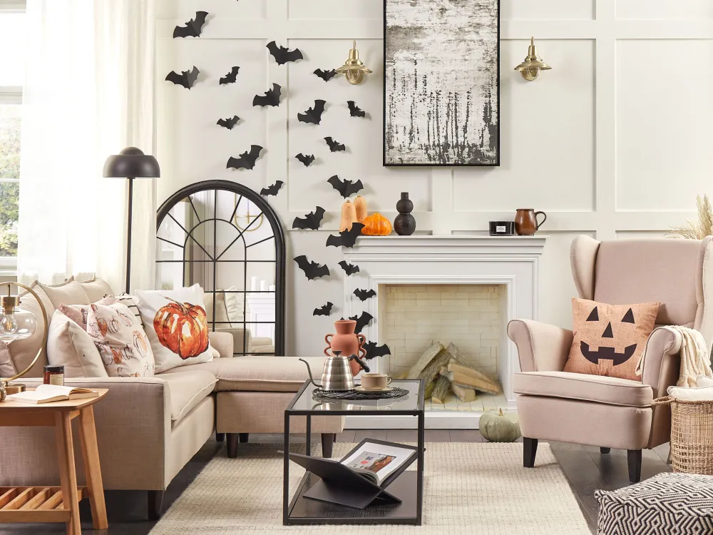 Tekstiilit<Beliani Koristetyyny Sametti Beige 45 X 45 Cm 2 Kpl Cucurbita