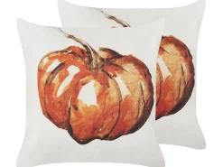 Best Sale Beliani Koristetyyny Sametti Beige/Oranssi 45 X 45 Cm 2 Kpl Curbita