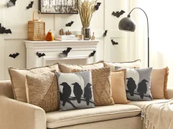 Tekstiilit<Beliani Koristetyyny Sametti Harmaa 45 X 45 Cm 2 Kpl Oradea