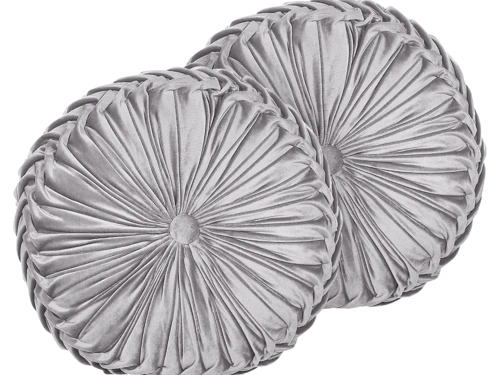 Clearance Beliani Koristetyyny Sametti Harmaa 40 Cm 2 Kpl Udala