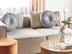 Clearance Beliani Koristetyyny Sametti Harmaa 40 Cm 2 Kpl Udala