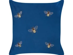 Flash Sale Beliani Koristetyyny Sametti Kirjailtu Sininen 45 X 45 Cm 2 Kpl Talinum