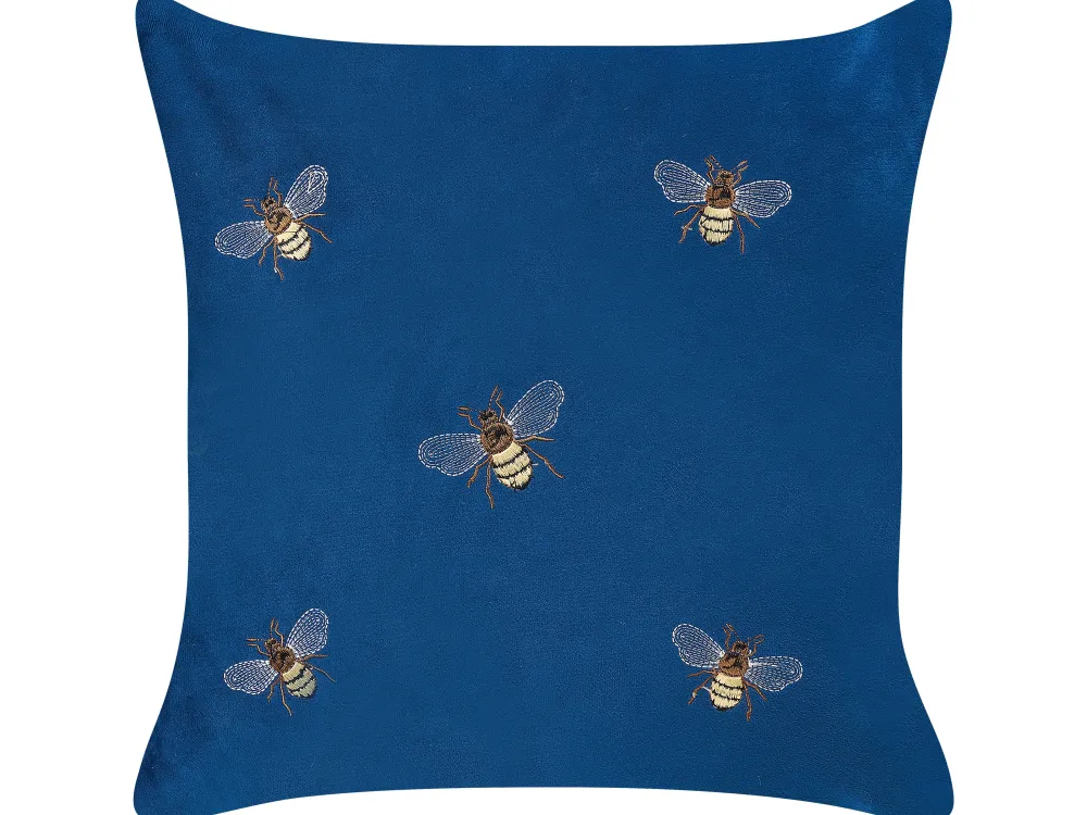 Flash Sale Beliani Koristetyyny Sametti Kirjailtu Sininen 45 X 45 Cm 2 Kpl Talinum