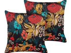 Best Beliani Koristetyyny Sametti Monivarinen 45 X 45 Cm 2 Kpl Protea