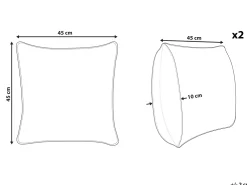Tekstiilit<Beliani Koristetyyny Sametti Monivarinen 45 X 45 Cm 2 Kpl Montbretia