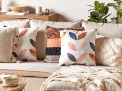 Fashion Beliani Koristetyyny Sametti Monivarinen 45 X 45 Cm 2 Kpl Quinoa