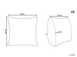 Tekstiilit<Beliani Koristetyyny Sametti Musta/Kulta 45 X 45 Cm 2 Kpl Ursinia