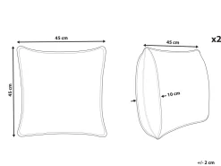 Online Beliani Koristetyyny Sametti Musta 45 X 45 Cm 2 Kpl Yuzuri