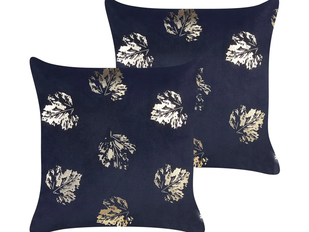 Clearance Beliani Koristetyyny Sametti Musta 45 X 45 Cm 2 Kpl Goldenrod