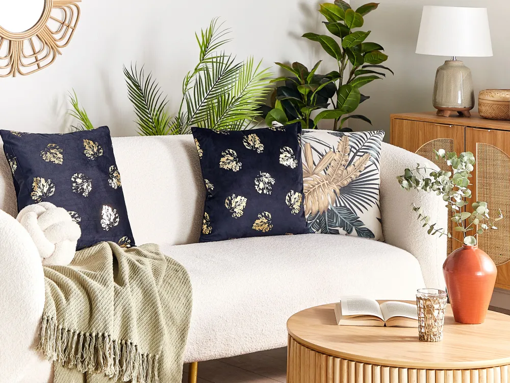 Clearance Beliani Koristetyyny Sametti Musta 45 X 45 Cm 2 Kpl Goldenrod