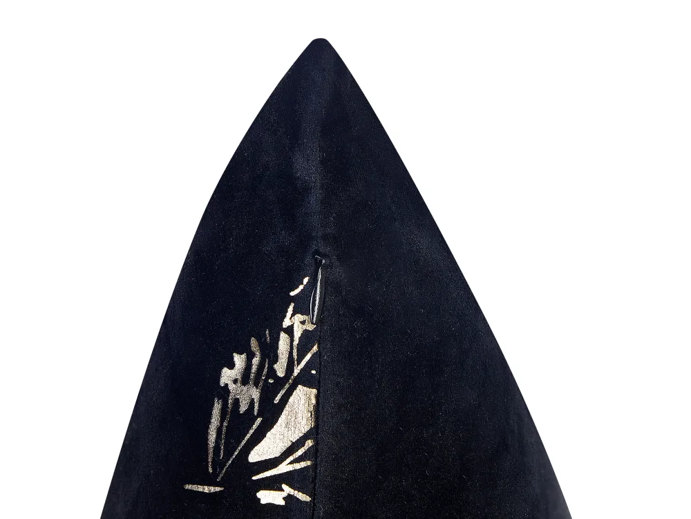 Clearance Beliani Koristetyyny Sametti Musta 45 X 45 Cm 2 Kpl Goldenrod