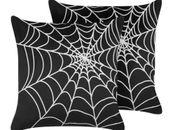 Best Sale Beliani Koristetyyny Sametti Mustavalkoinen 45 X 45 Cm 2 Kpl Lycoris