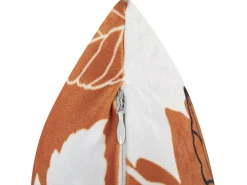 Tekstiilit<Beliani Koristetyyny Sametti Oranssi 45 X 45 Cm 2 Kpl Poinsettia