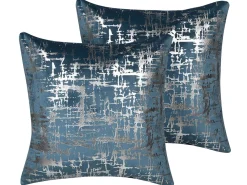 Tekstiilit<Beliani Koristetyyny Sametti Sininen 45 X 45 Cm 2 Kpl Gardenia