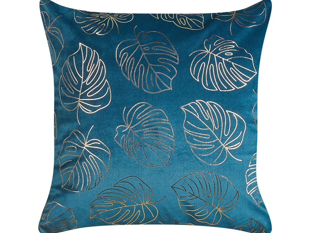 Tekstiilit<Beliani Koristetyyny Sametti Sininen 45 X 45 Cm 2 Kpl Monstera