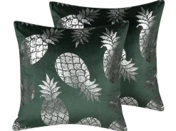 Online Beliani Koristetyyny Sametti Tummanvihrea 45 X 45 Cm 2 Kpl Astilbe