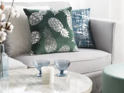 Online Beliani Koristetyyny Sametti Tummanvihrea 45 X 45 Cm 2 Kpl Astilbe