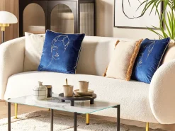 Tekstiilit<Beliani Koristetyyny Sametti Tummansininen 45 X 45 Cm 2 Kpl Crocus