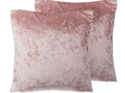 Best Sale Beliani Koristetyyny Sametti Vaaleanpunainen 45 X 45 Cm 2 Kpl Hosta