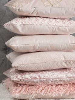 Best Sale Beliani Koristetyyny Sametti Vaaleanpunainen 45 X 45 Cm 2 Kpl Hosta