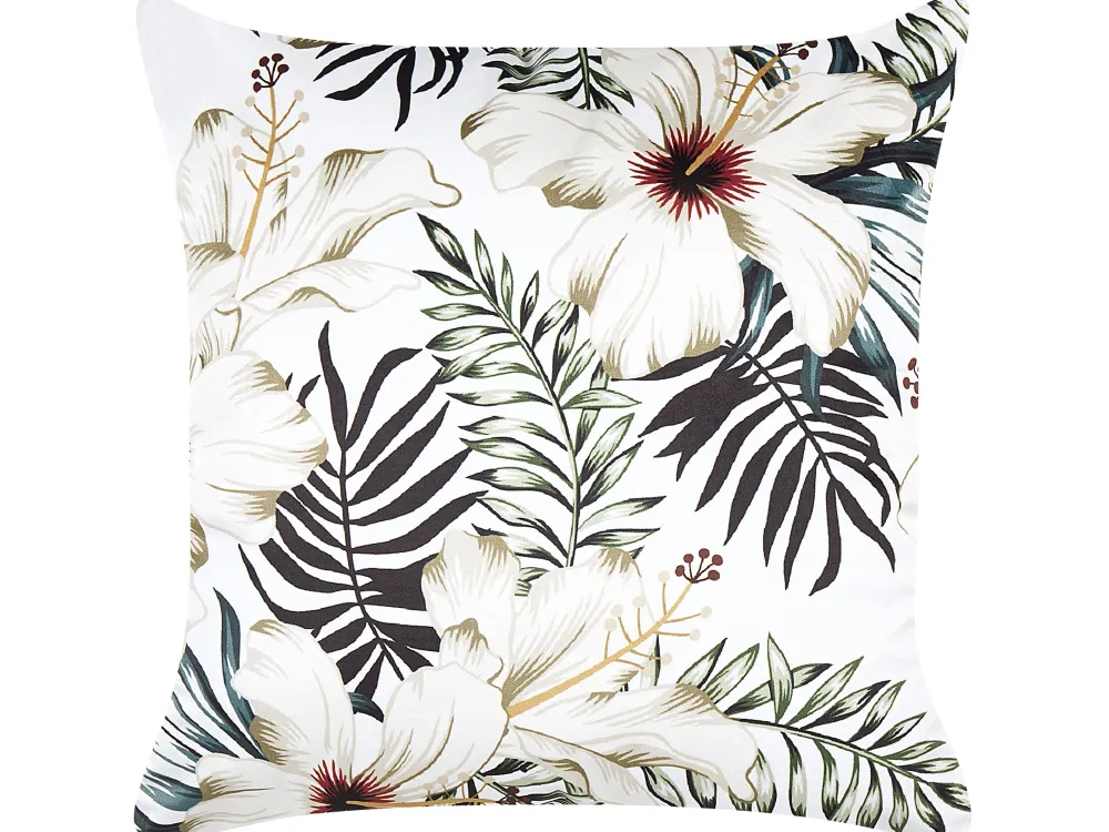 Flash Sale Beliani Koristetyyny Sametti Valkoinen/Vihrea 45 X 45 Cm Okra