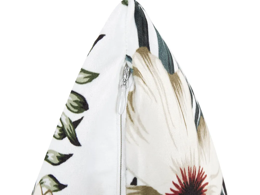 Flash Sale Beliani Koristetyyny Sametti Valkoinen/Vihrea 45 X 45 Cm Okra