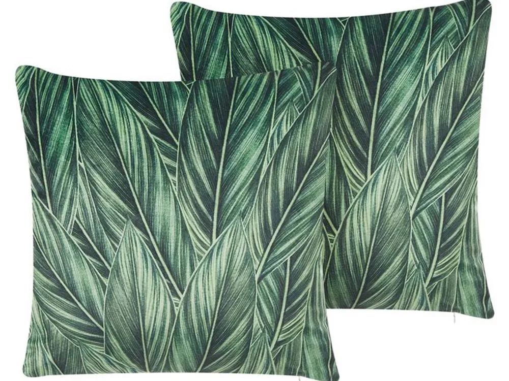 Cheap Beliani Koristetyyny Sametti Vihrea 45 X 45 Cm 2 Kpl Diascia