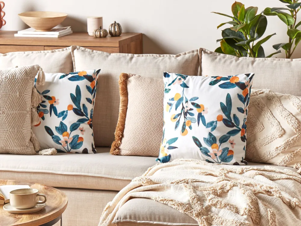 Sale Beliani Koristetyyny Sametti Vihrea 45 X 45 Cm Knautia