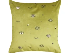 Discount Beliani Koristetyyny Sametti Vihrea Silmakuvio 45 X 45 Cm 2 Kpl Aeonium