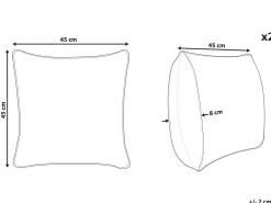Discount Beliani Koristetyyny Sametti Vihrea Silmakuvio 45 X 45 Cm 2 Kpl Aeonium