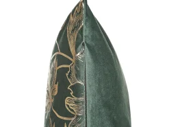 Tekstiilit<Beliani Koristetyyny Sametti Vihrea Kukkakuvio 45 X 45 Cm 2 Kpl Daffodil